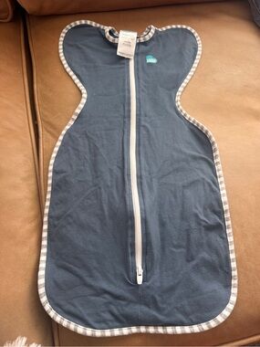 Love to Dream Navy Blue Swaddle Sleep Sack with White Zipper